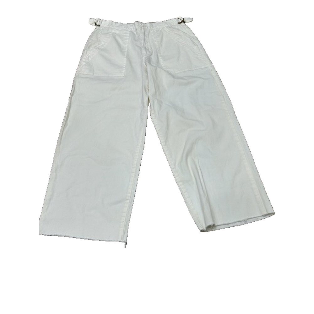Pistola Womens Wide Leg Pants High Rise Loose Fit Baggy Raw Hem White Size 27